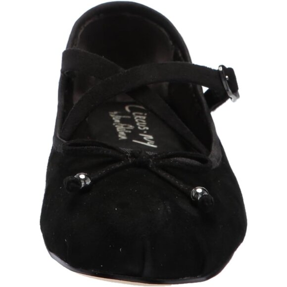 Circus NY by Sam Edelman Women's Black SuedeLeather Cross Strap Zuri Ballet Flat - Picture 2 of 7
